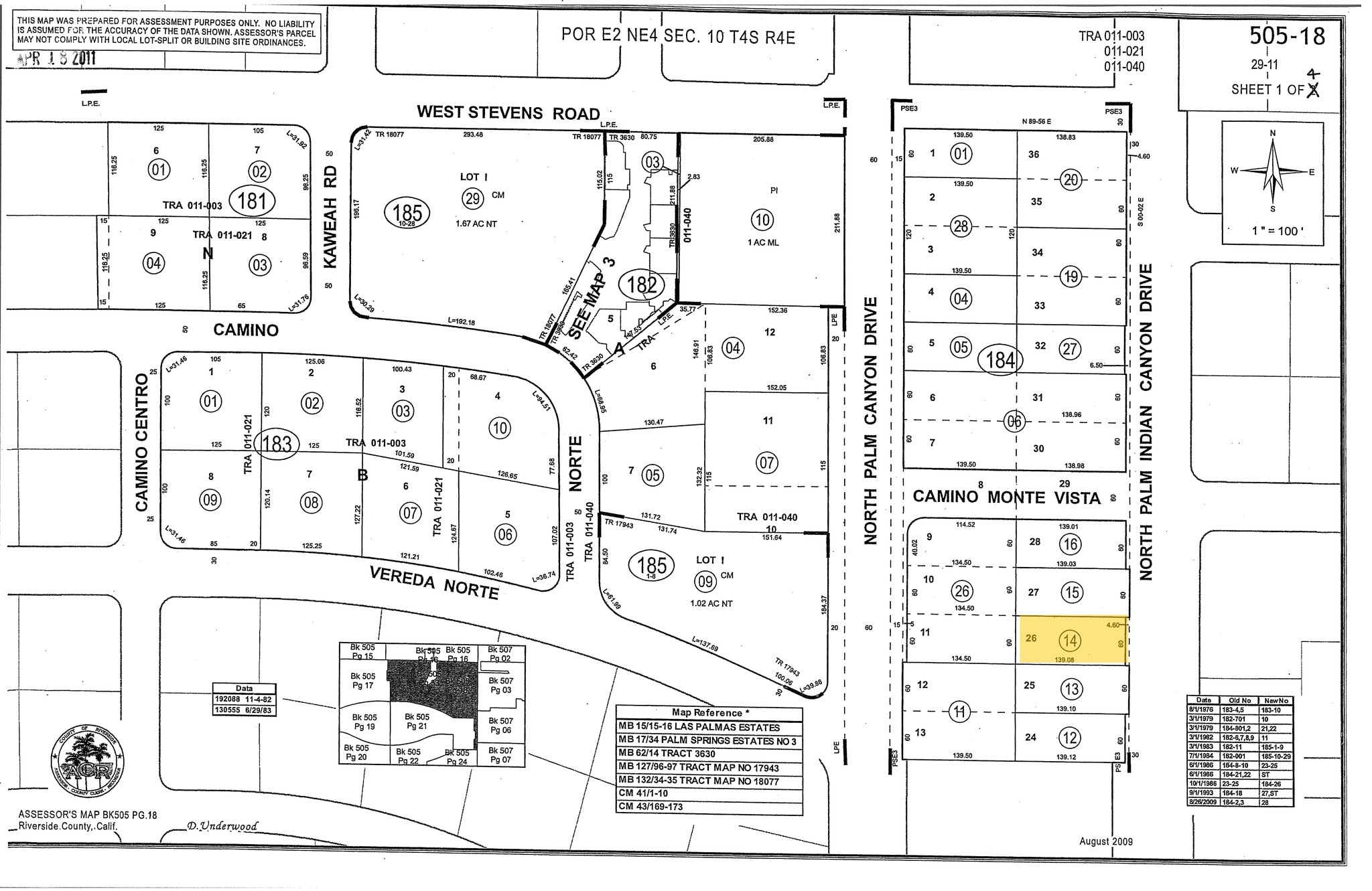 1333 N Indian Canyon Dr, Palm Springs, CA à vendre Plan cadastral- Image 1 de 9