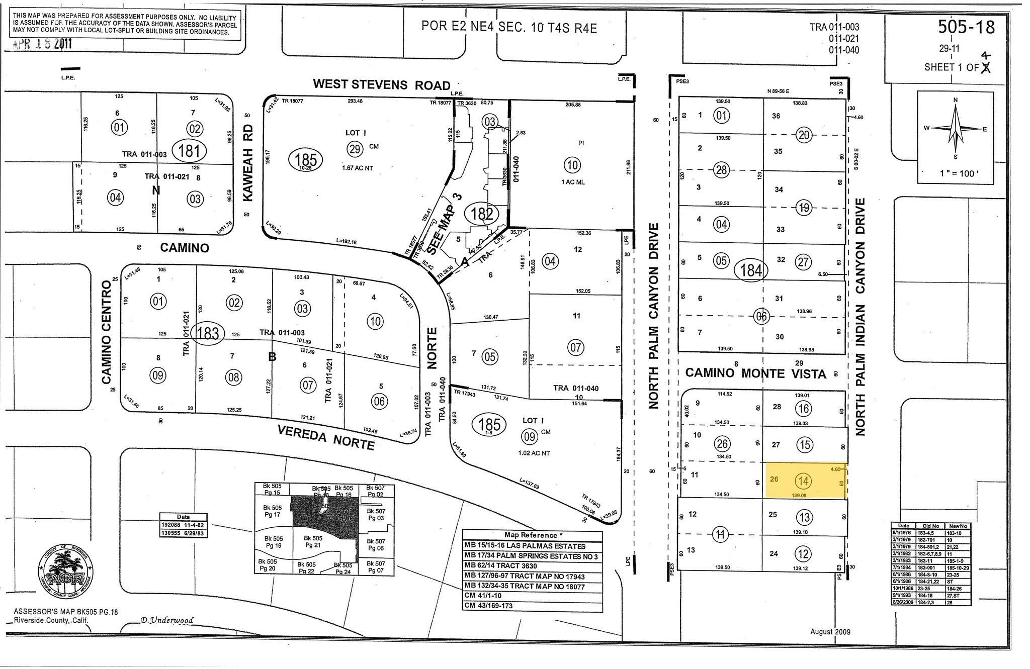 1333 N Indian Canyon Dr, Palm Springs, CA for sale Plat Map- Image 1 of 9