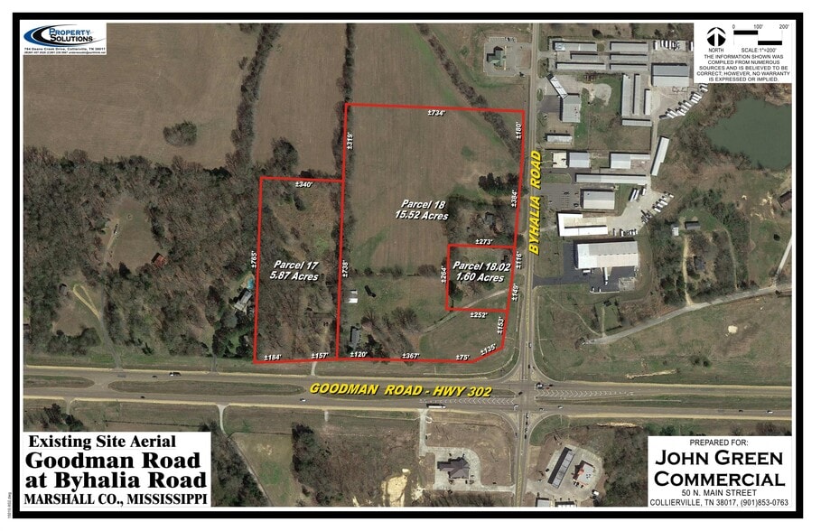 0 Highway 309 & 302, Byhalia, MS for sale - Aerial - Image 1 of 2