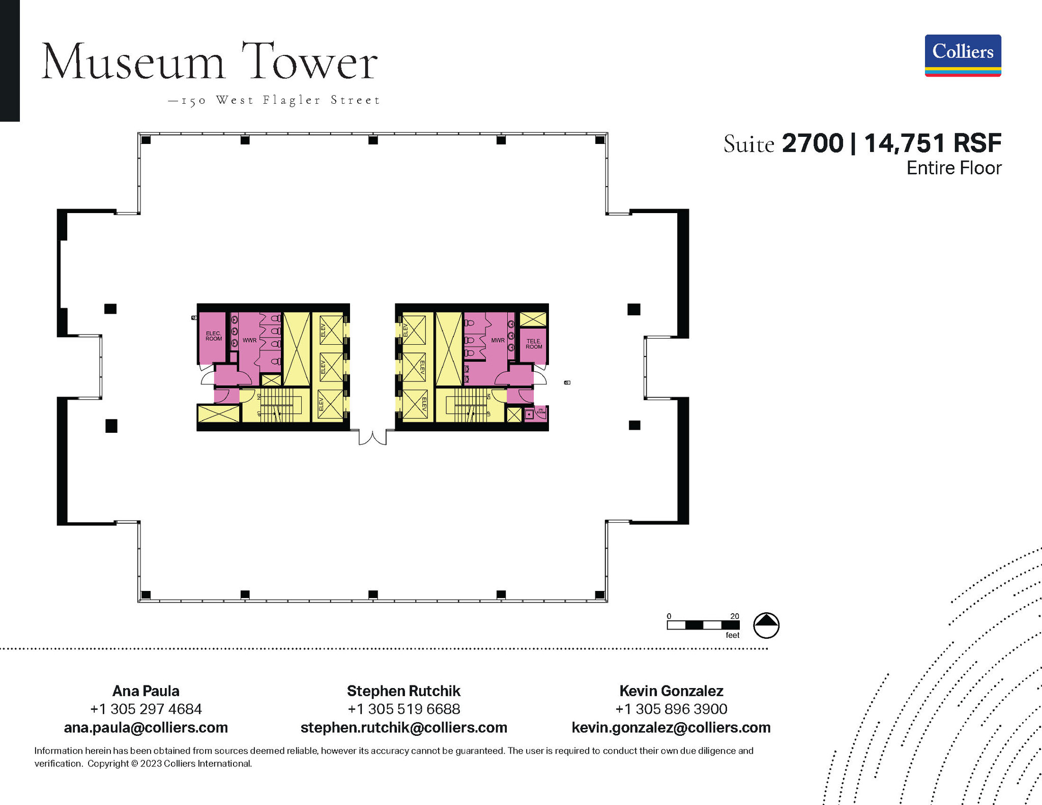 150 W Flagler St, Miami, FL à louer Plan d  tage- Image 1 de 1