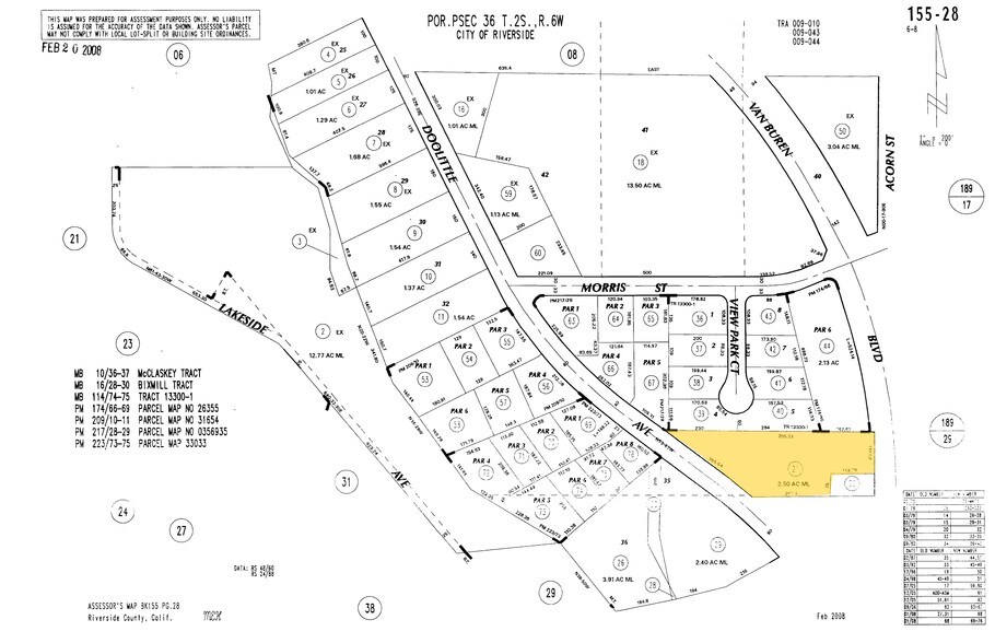 6607 Doolittle Ave, Riverside, CA à vendre - Plan cadastral - Image 2 de 2