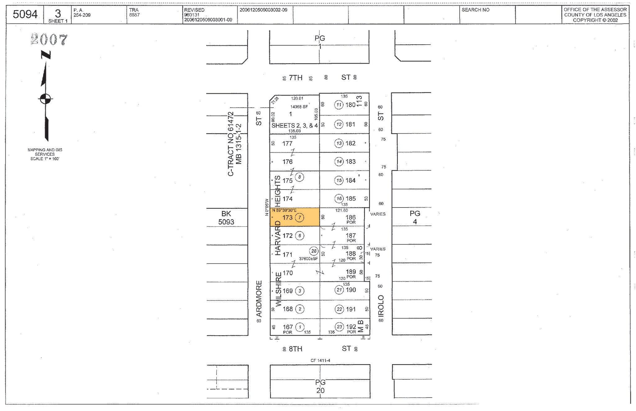 734 S Ardmore Ave, Los Angeles, CA à vendre Plan cadastral- Image 1 de 4