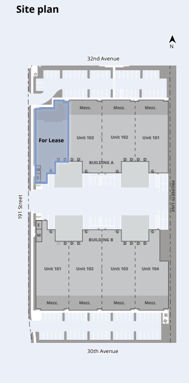 19138 32 Av, Surrey, BC for lease Site Plan- Image 1 of 1
