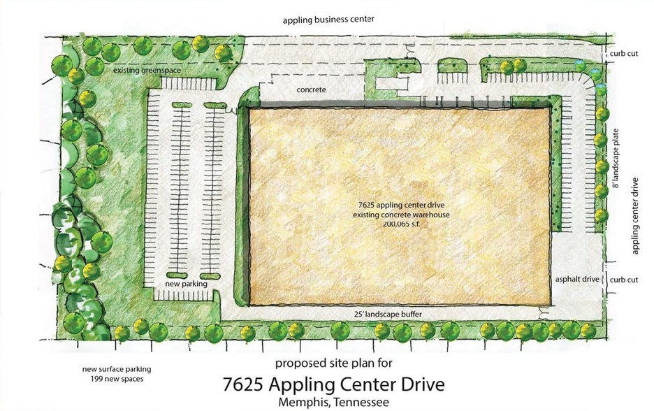 7625 Appling Center Dr, Memphis, TN à vendre - Plan de site - Image 1 de 1