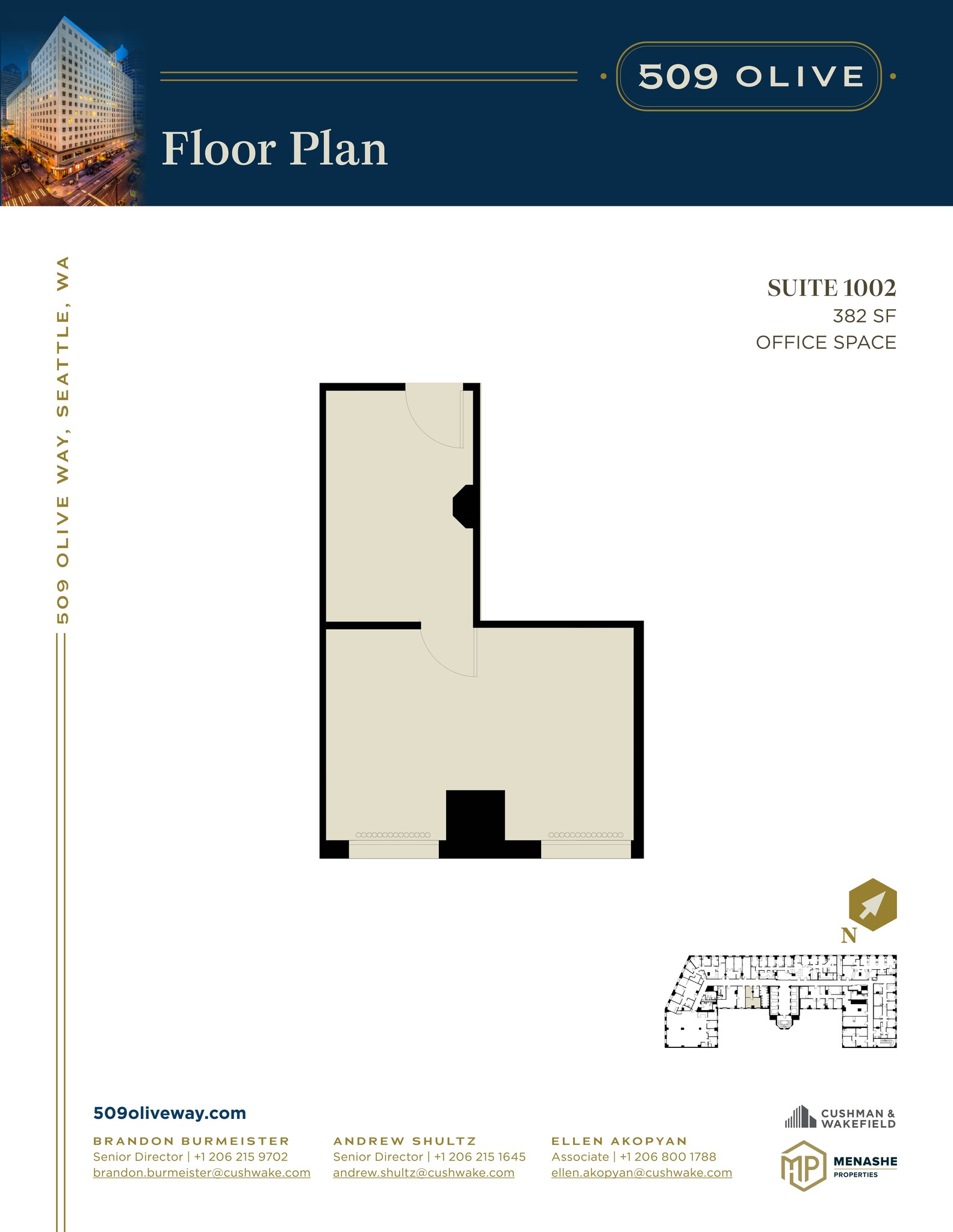 509 Olive Way, Seattle, WA à louer Plan de site- Image 1 de 1