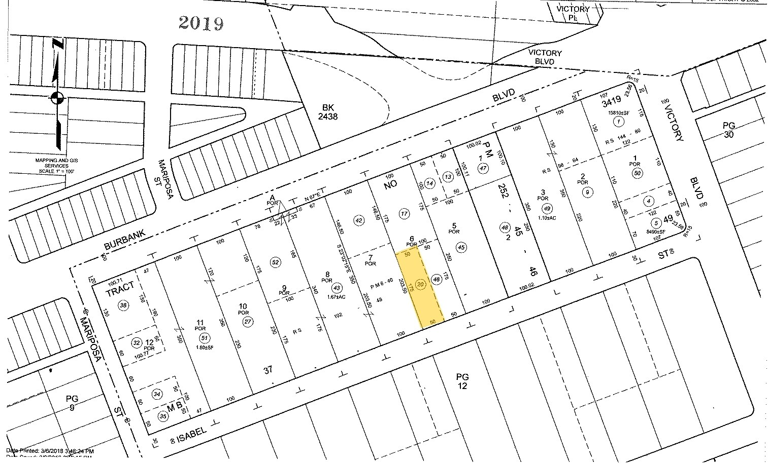 1101 W Isabel St, Burbank, CA for lease Plat Map- Image 1 of 3