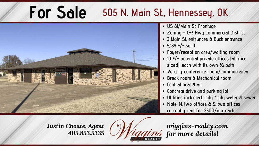 505 N Main St, Hennessey, OK à vendre - Photo principale - Image 1 de 1