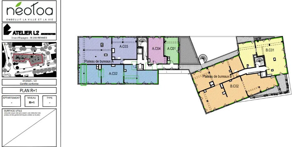 44 Rue Jules Lallemand, Rennes à vendre - Plan d’étage - Image 3 de 3
