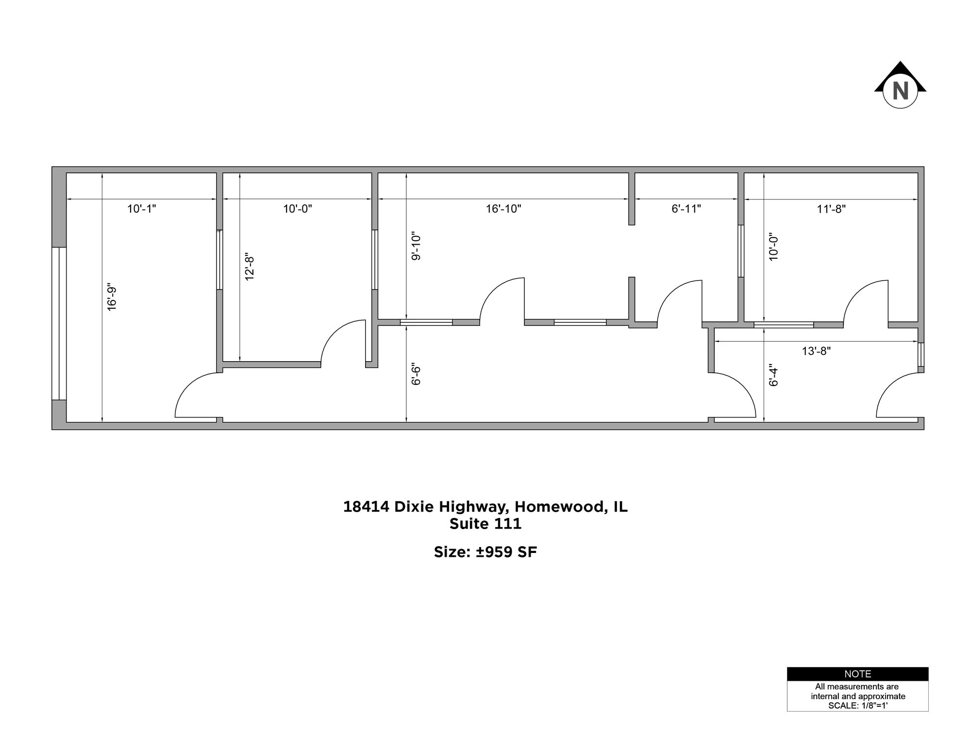 18141 Dixie Hwy, Homewood, IL à louer Plan d’étage- Image 1 de 1