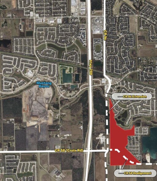 East of SH 288 @ CR 58 (Croix Rd); CR 58 @ CR 94, Manvel, TX à vendre - Photo du bâtiment - Image 2 de 2