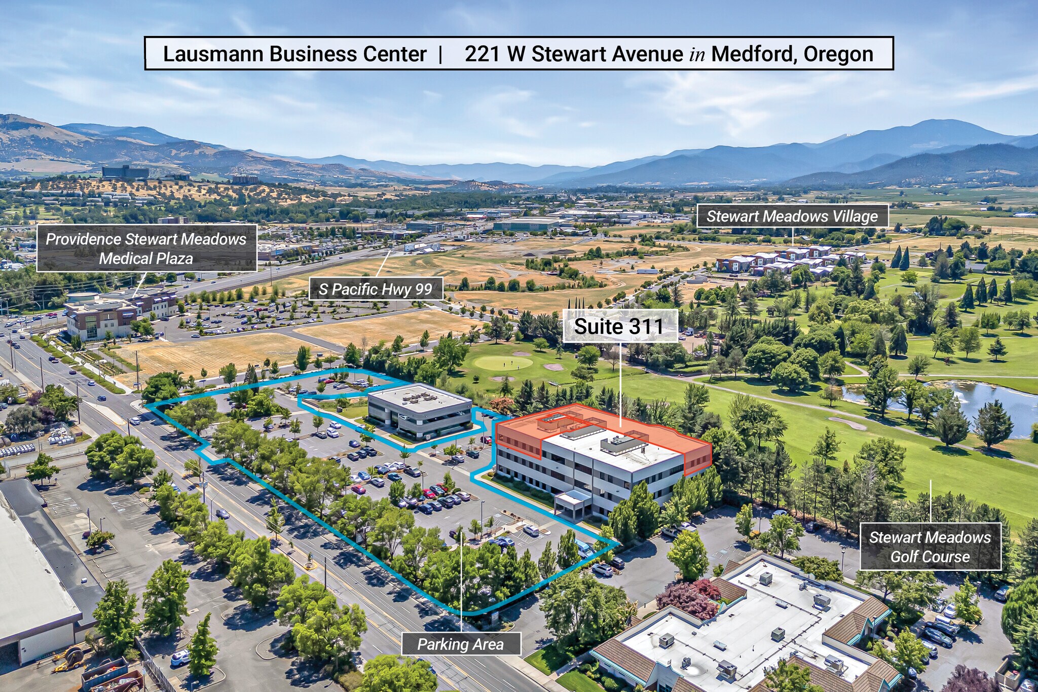 221 W Stewart Ave, Medford, OR for lease Aerial- Image 1 of 22