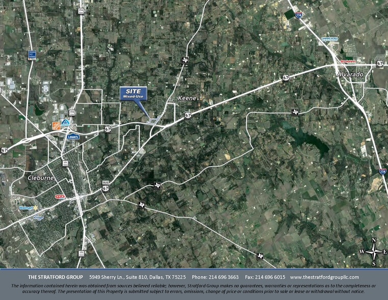 TBD Hwy 67 & FM 2280, Keene, TX for sale - Aerial - Image 2 of 2