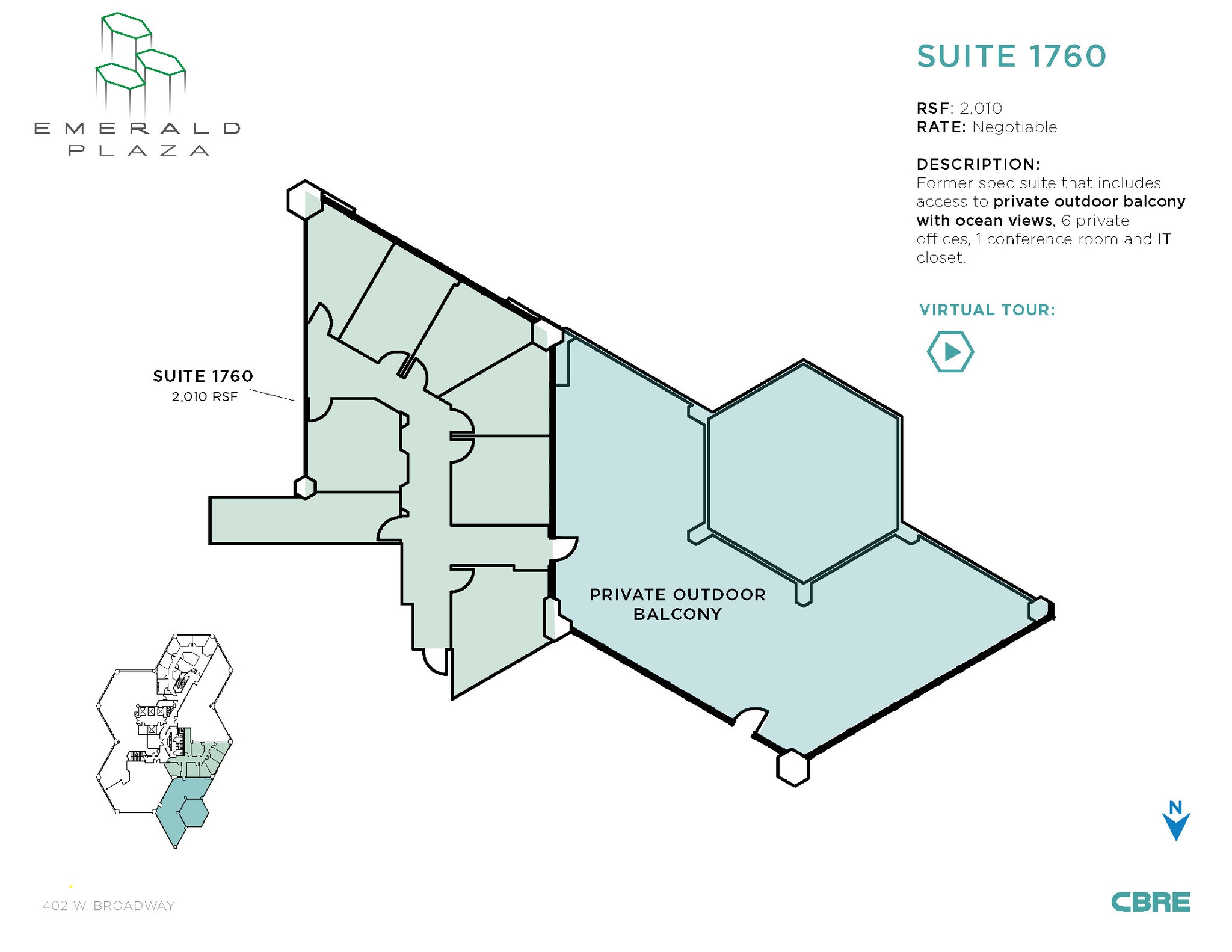 402 W Broadway, San Diego, CA for lease Floor Plan- Image 1 of 7