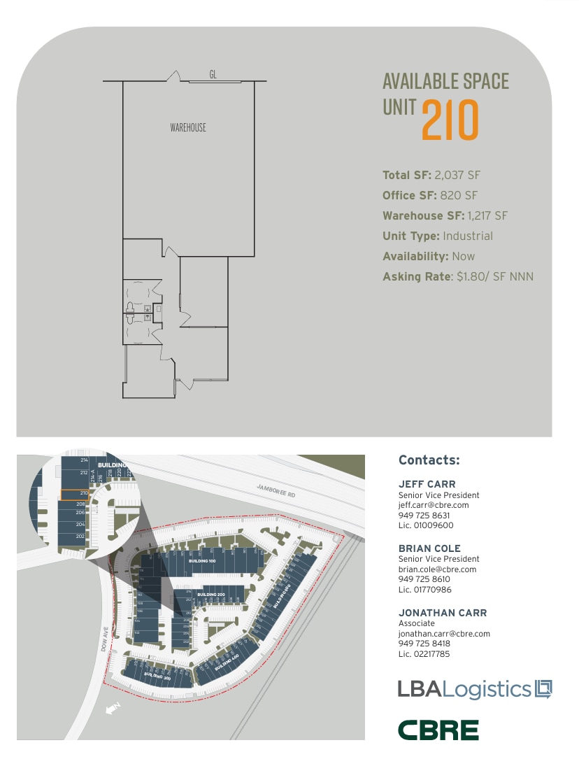 3002 Dow Ave, Tustin, CA for lease Floor Plan- Image 1 of 1