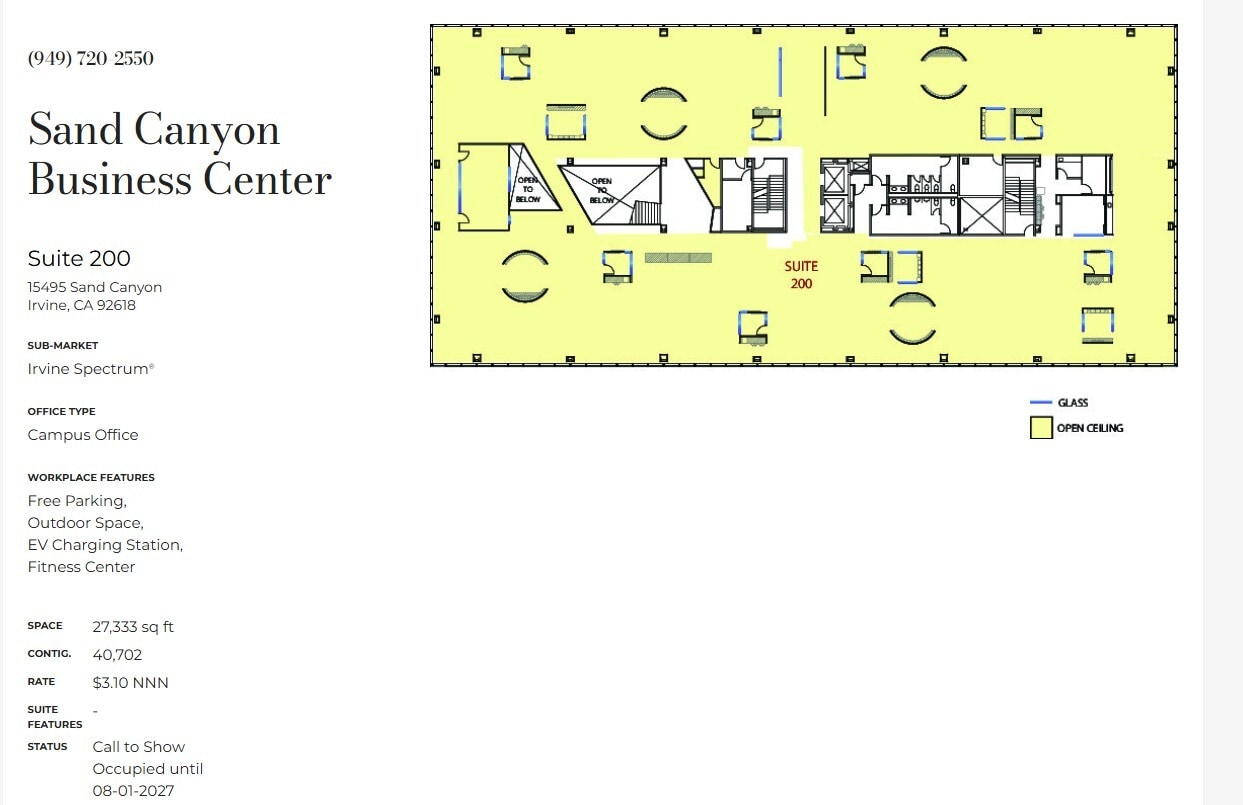 15545 Sand Canyon Ave, Irvine, CA à louer Plan d’étage- Image 1 de 1