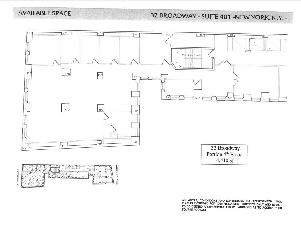 32 Broadway, New York, NY à louer Plan d  tage- Image 1 de 1