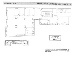 32 Broadway, New York, NY à louer Plan d  tage- Image 1 de 1