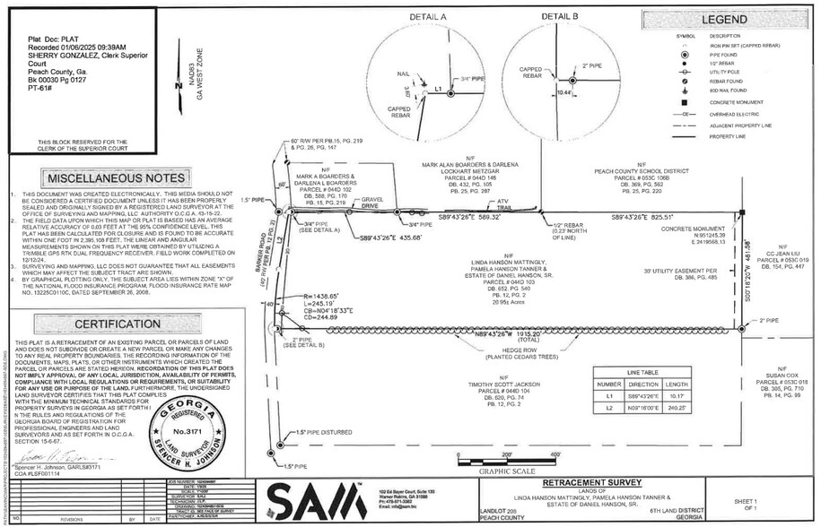 Barker Road, Byron, GA à vendre - Plan cadastral - Image 2 de 2