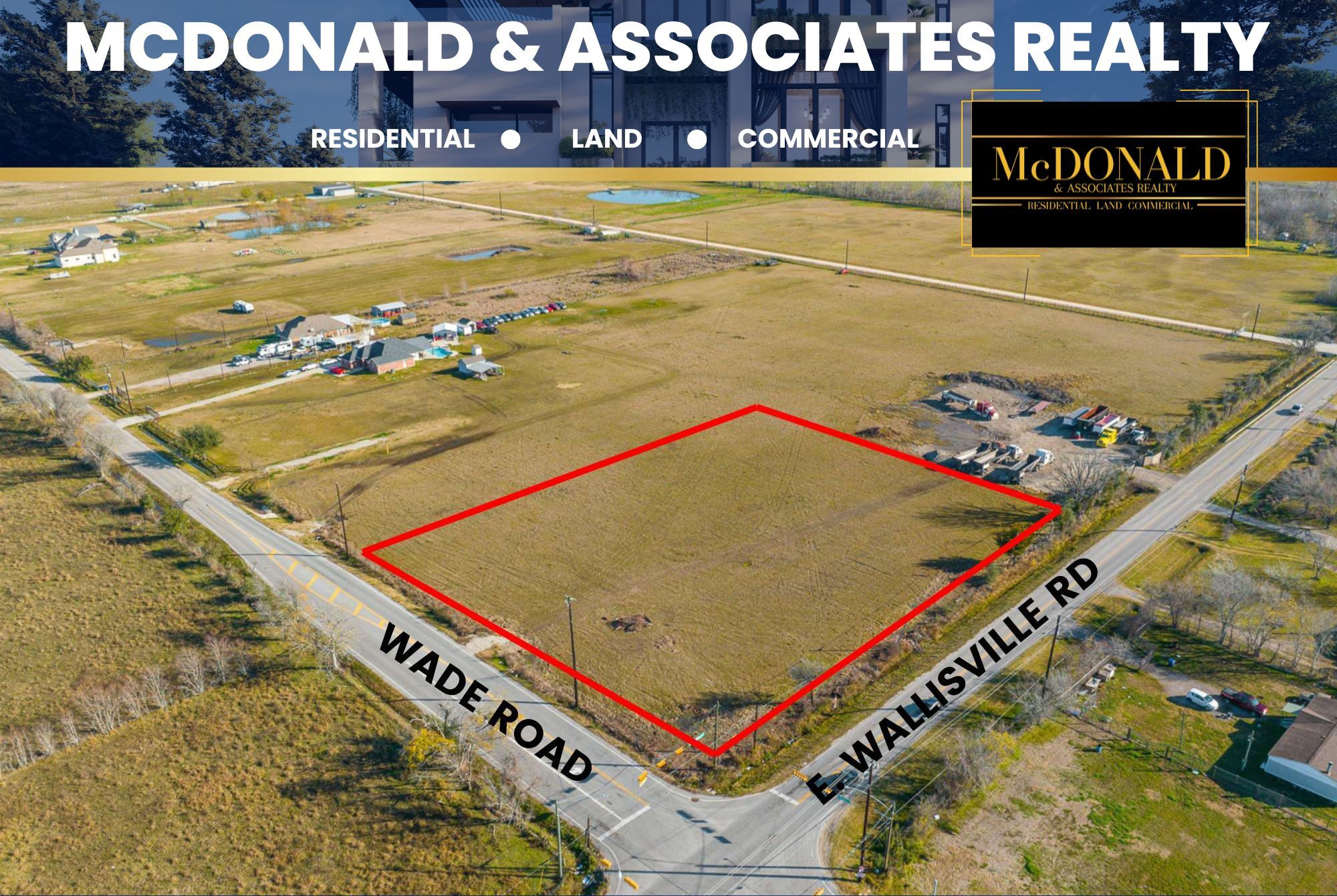 Wade Road, Highlands, TX for sale Aerial- Image 1 of 5