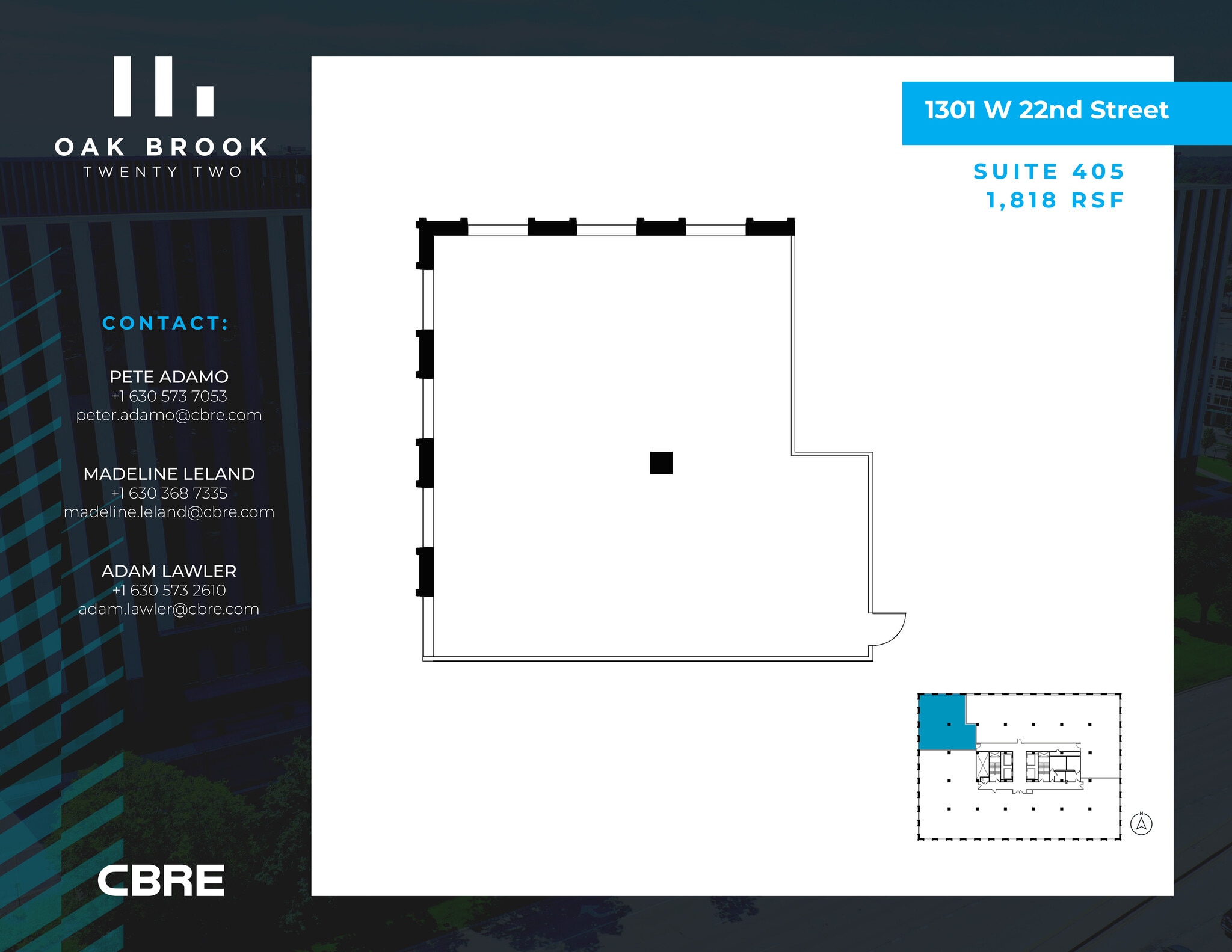 1301 W 22nd St, Oak Brook, IL for lease Floor Plan- Image 1 of 1