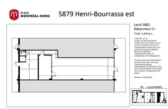 5805-5879 Boul Henri-Bourassa E, Montréal, QC à louer Plan d  tage type- Image 2 de 3