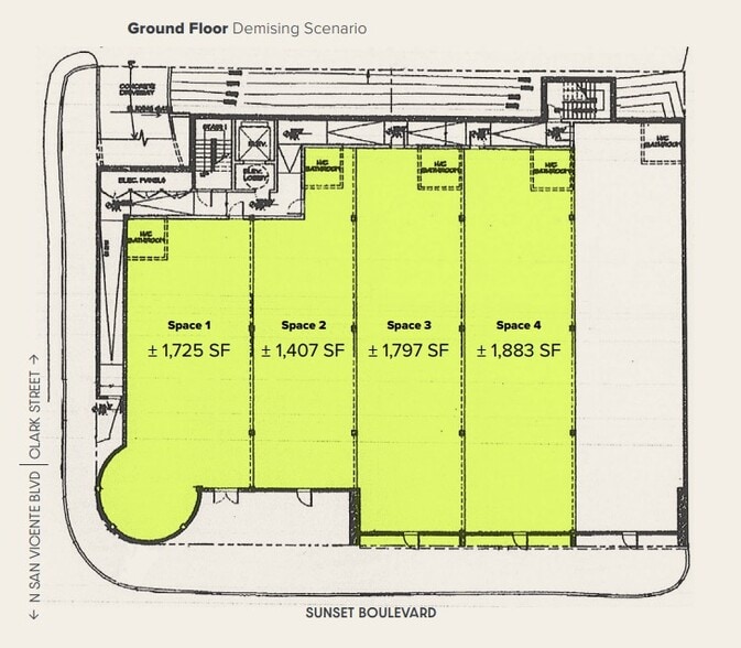8873 W Sunset Blvd, West Hollywood, CA for lease - Site Plan - Image 3 of 3