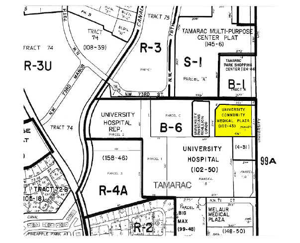 7401 N University Dr, Tamarac, FL for lease - Plat Map - Image 2 of 12