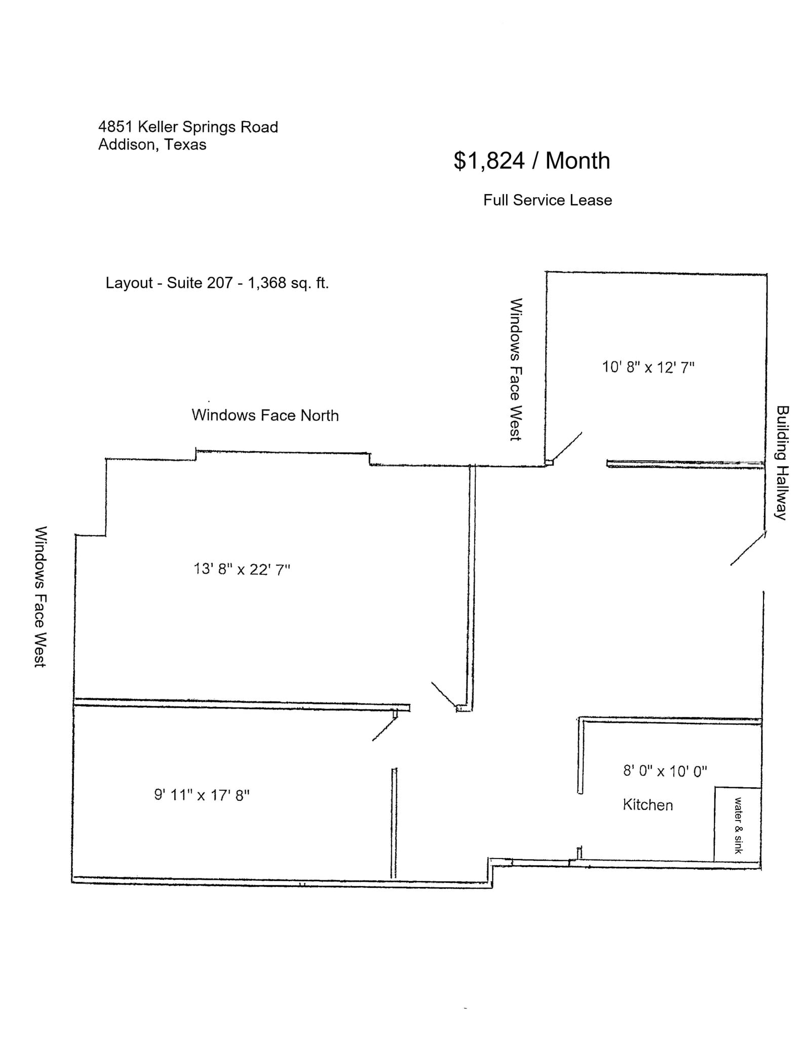 4851 Keller Springs Rd, Addison, TX à louer Plan d’étage- Image 1 de 1
