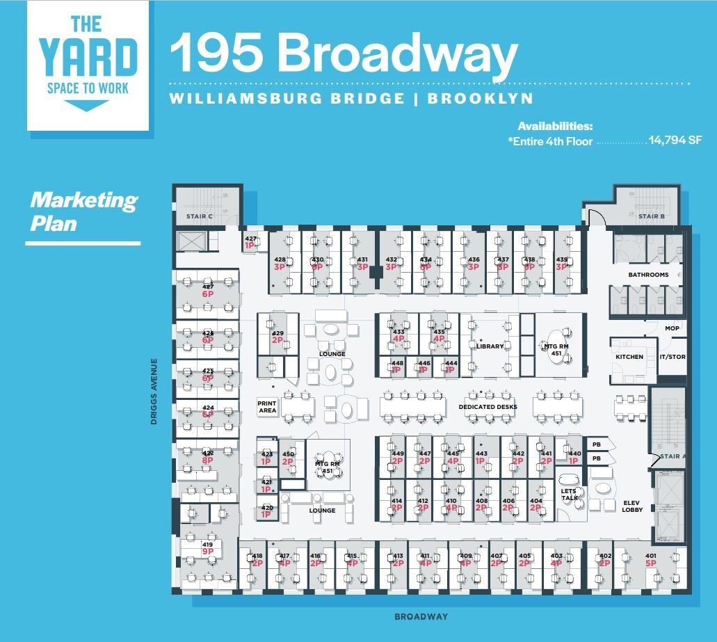 183-195 Broadway, Brooklyn, NY à louer Plan d  tage- Image 1 de 1