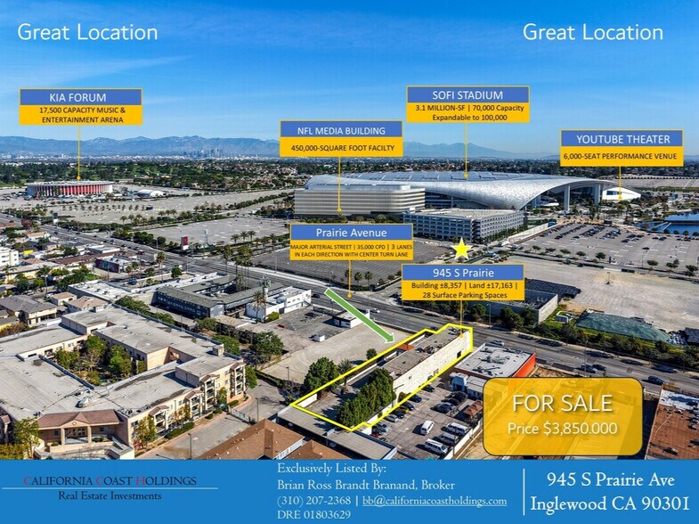 945 S Prairie Ave, Inglewood, CA à vendre - Photo du bâtiment - Image 1 de 16