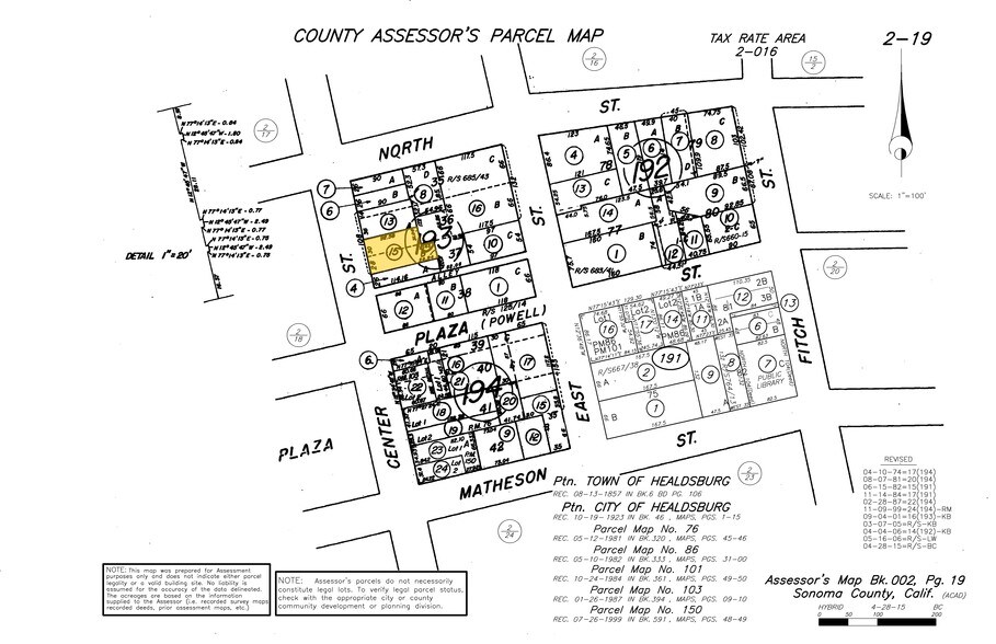 330 Center St, Healdsburg, CA à vendre - Plan cadastral - Image 3 de 3