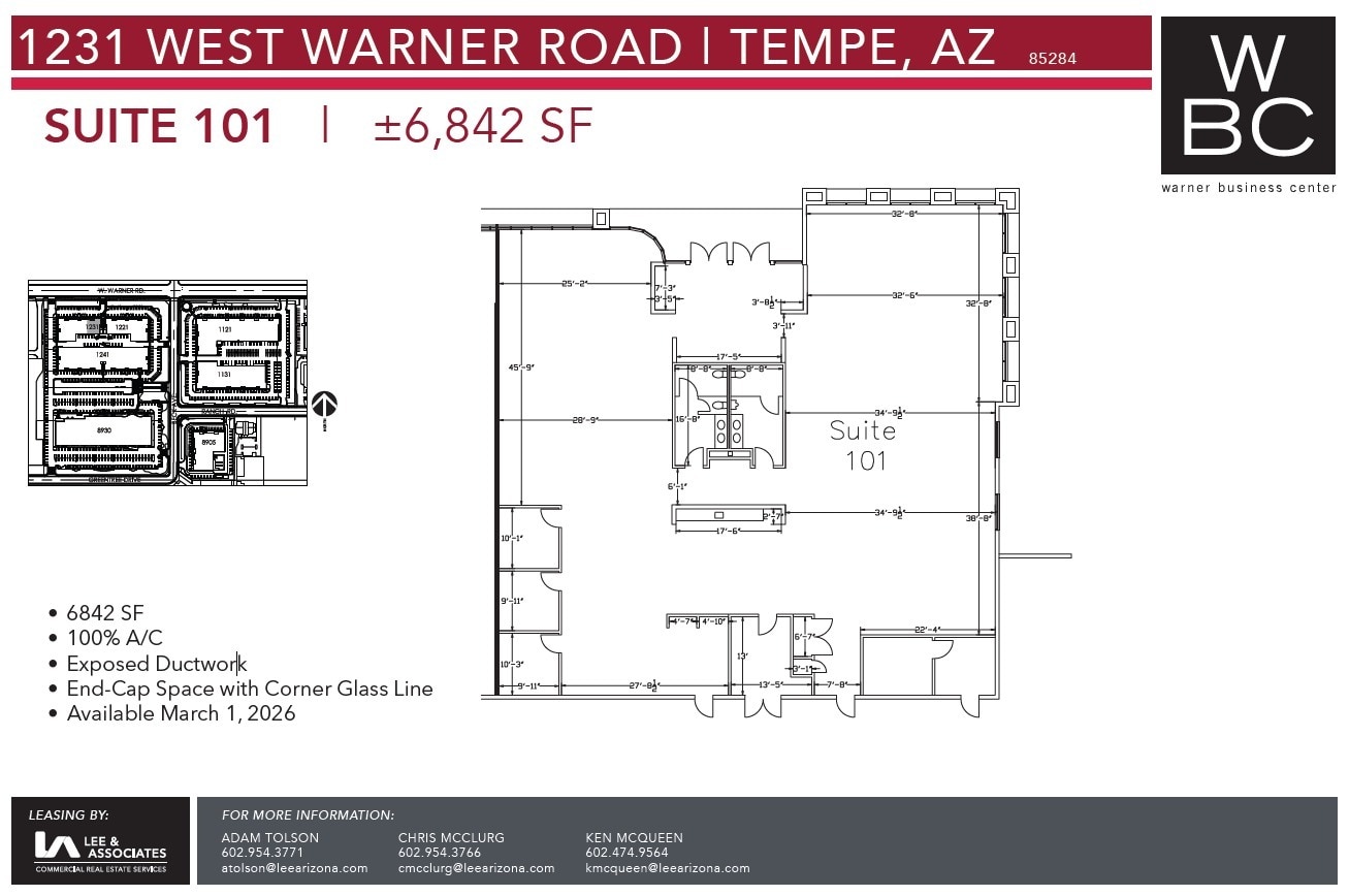 1121 W Warner Rd, Tempe, AZ for lease Floor Plan- Image 1 of 1