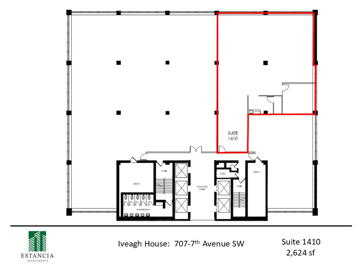 707 7th Ave SW, Calgary, AB à louer Plan d’étage- Image 1 de 5