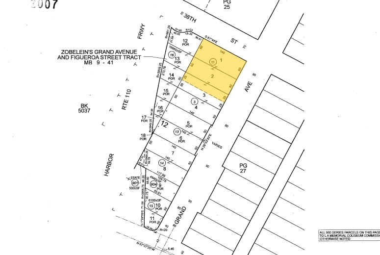 3801 S Grand Ave, Los Angeles, CA for lease - Plat Map - Image 1 of 3