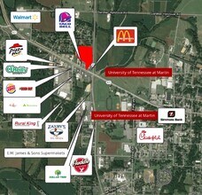 833 University St, Martin, TN - AERIAL map view