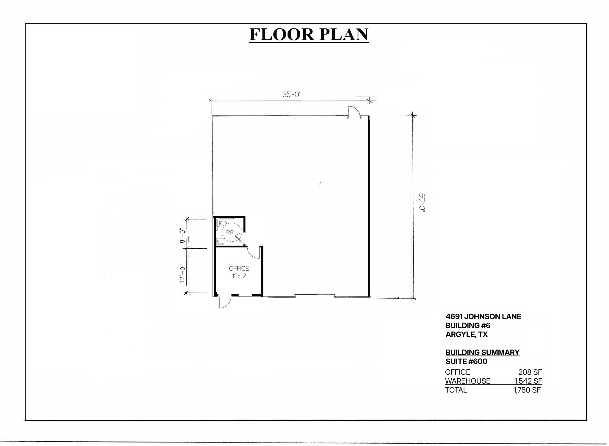 4687 Johnson Ln, Argyle, TX à louer Plan d’étage- Image 1 de 1