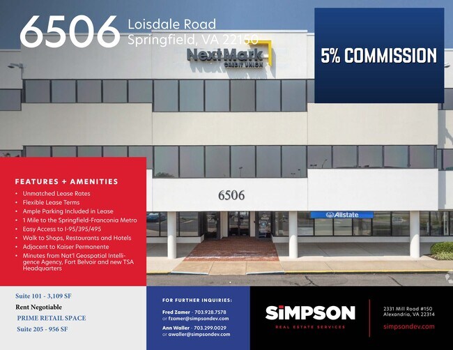 Plus de détails pour 6506 Loisdale Rd, Springfield, VA - Bureau, Bureau/Commerce de détail à louer