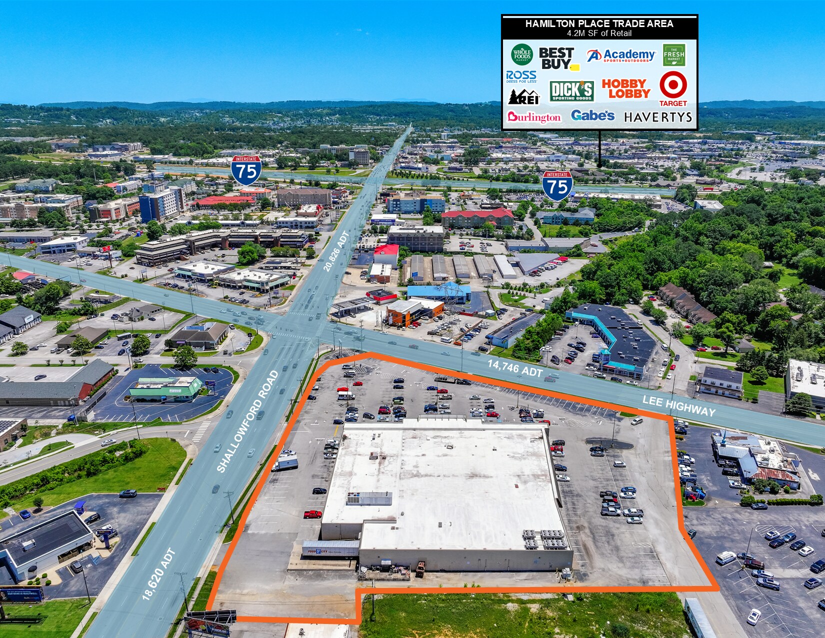 6951 Lee Hwy, Chattanooga, TN à vendre Photo du bâtiment- Image 1 de 1