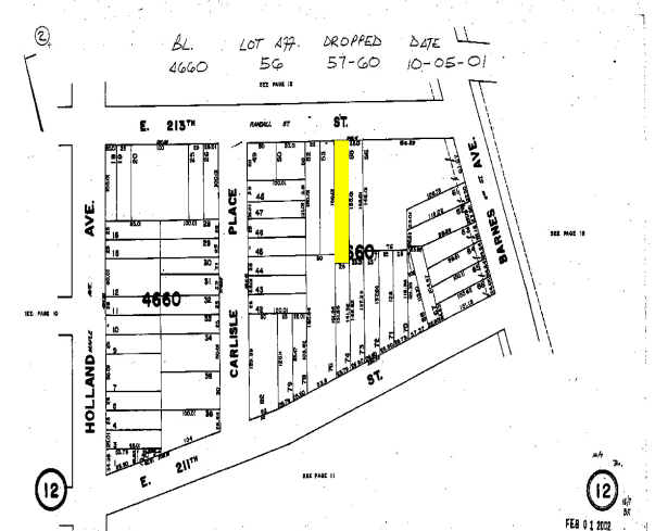 764 E 213th St, Bronx, NY for sale - Plat Map - Image 3 of 3