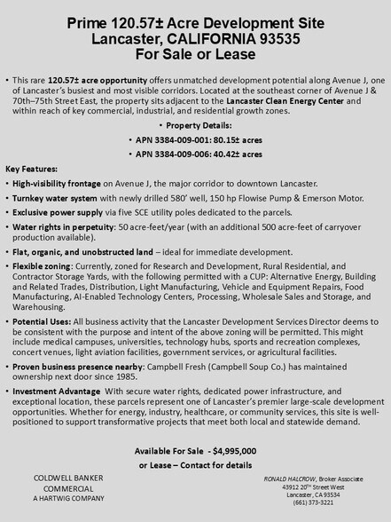 Ave J And 70-75 St E, Lancaster, CA à vendre - Plan de site - Image 3 de 8