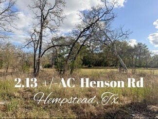 Plus de détails pour 2.13 +/- AC HENSON rd, Hempstead, TX - Terrain à vendre