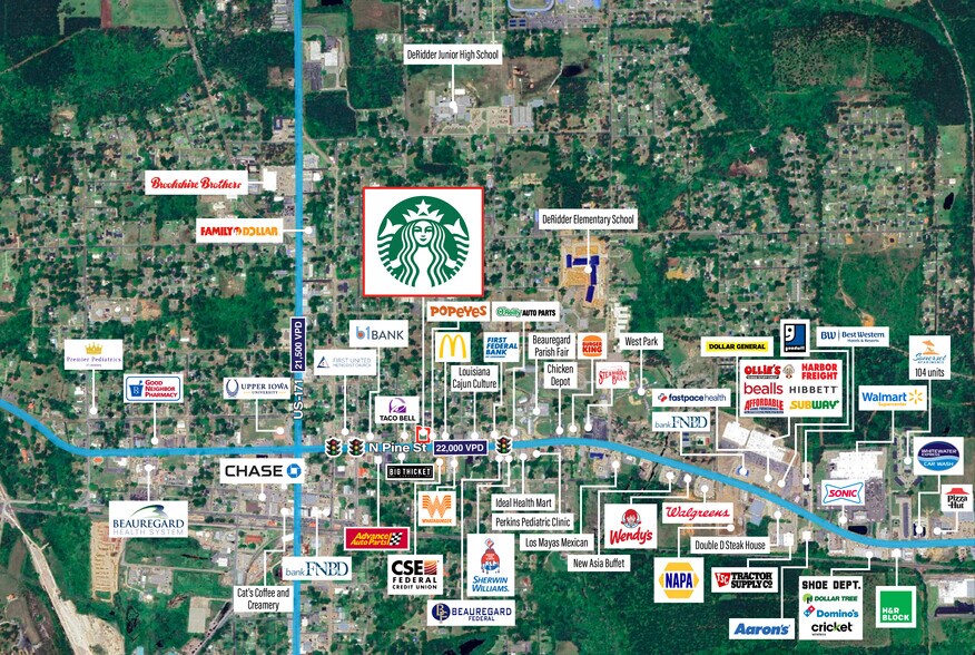 417 N Pine St, Deridder, LA à vendre - Photo du bâtiment - Image 2 de 4