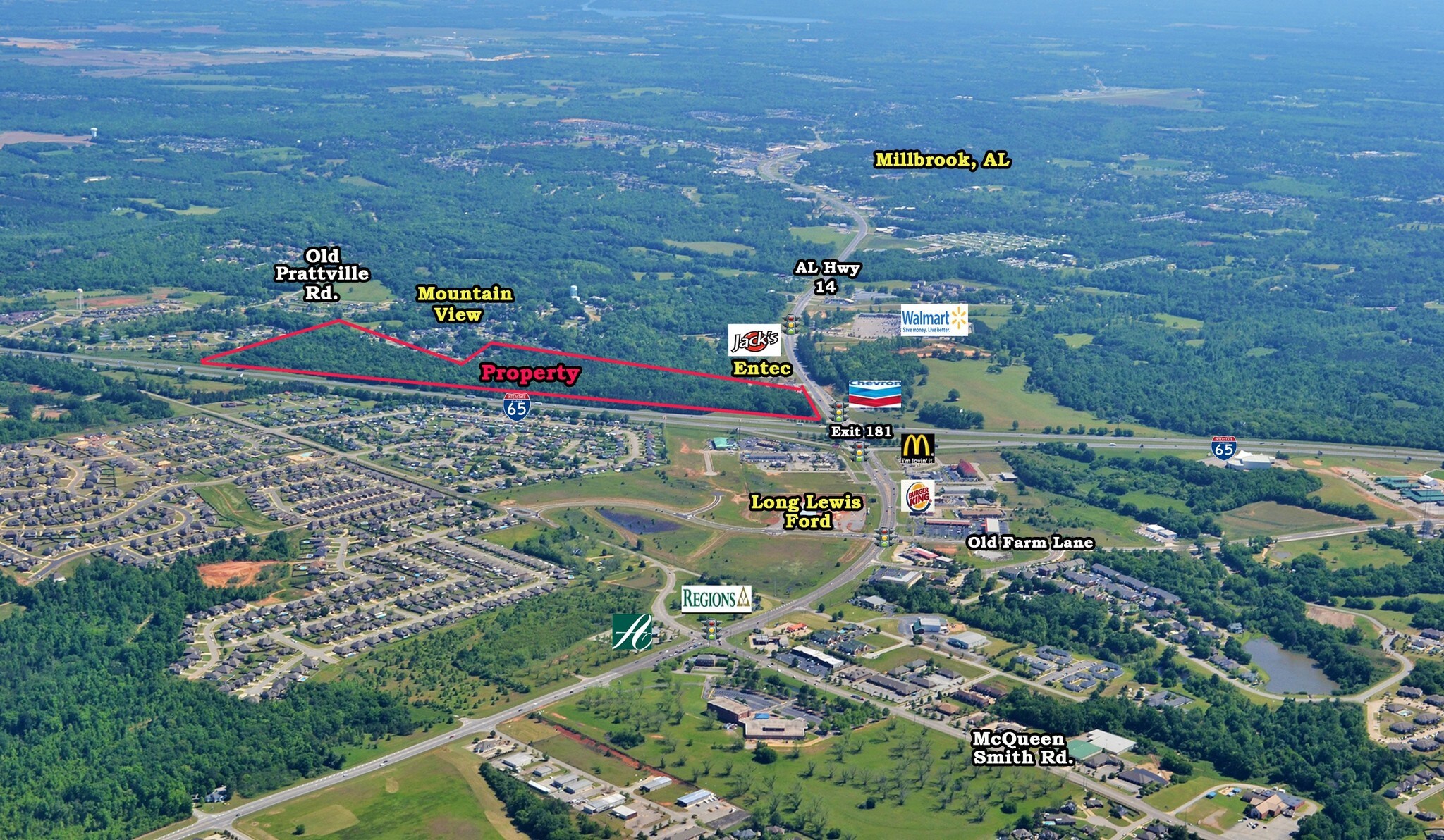 85.95 Acres NE Corner Of I-65 & AL Hwy 14 Hwy, Millbrook, AL à vendre Photo du bâtiment- Image 1 de 9