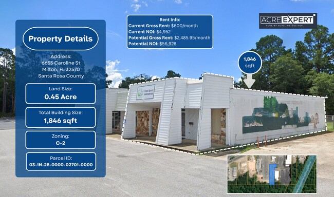 Plus de détails pour 6655 Caroline St, Milton, FL - Bureau à vendre