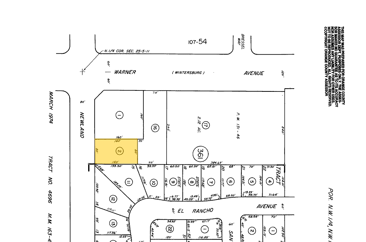 17050 Newland St, Fountain Valley, CA à vendre Plan cadastral- Image 1 de 1