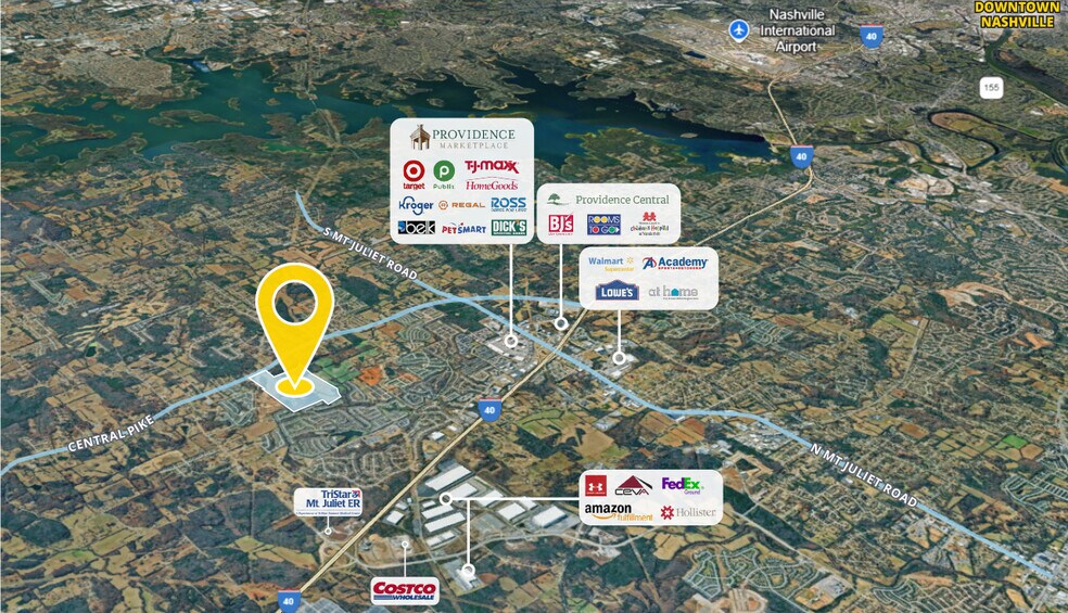 10495 Central Pike, Mount Juliet, TN for sale - Aerial - Image 1 of 5