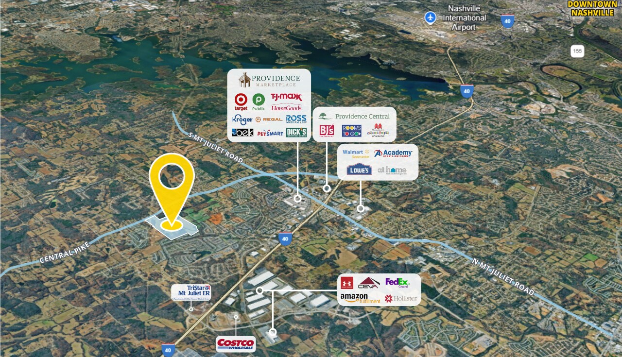 10495 Central Pike, Mount Juliet, TN for sale Aerial- Image 1 of 6