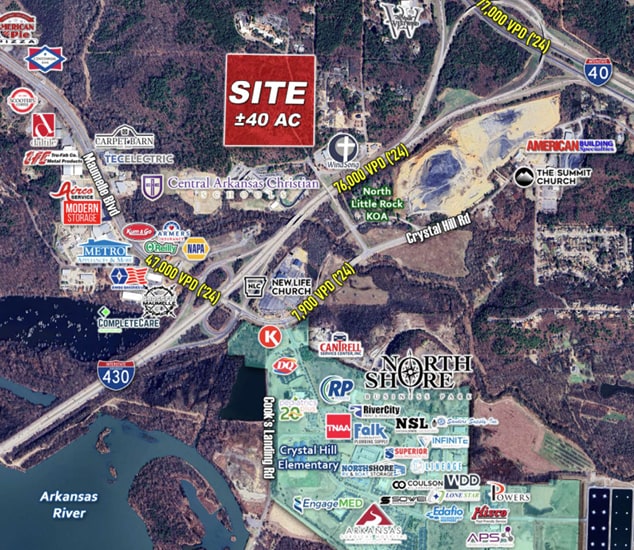 40± Acres, Bridgeway Rd, North Little Rock, AR for sale Primary Photo- Image 1 of 2