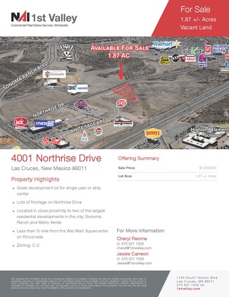 Plus de détails pour 4001 Northrise, Las Cruces, NM - Terrain à vendre