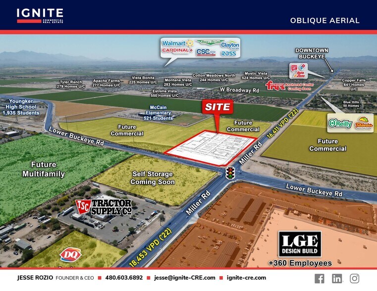 SEC Miller Rd. & Lower Buckeye Rd., Buckeye, AZ à louer - Aérien - Image 2 de 4